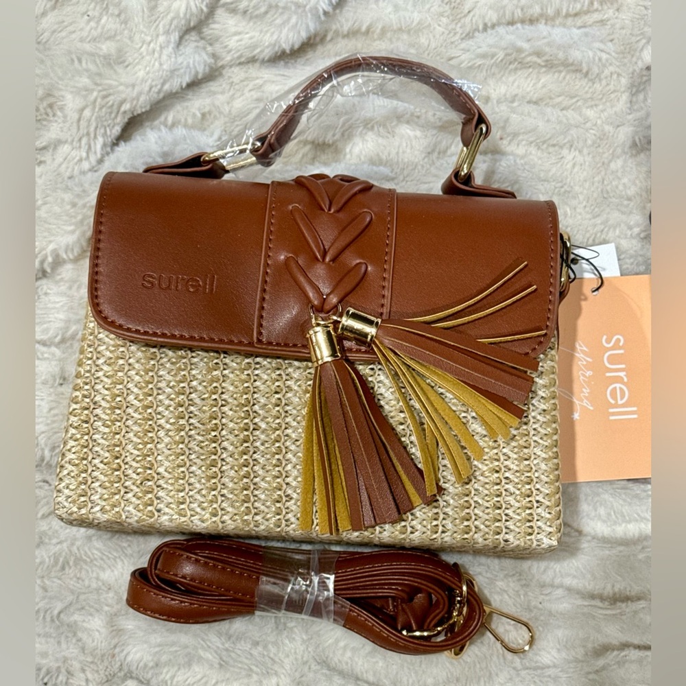 Brown and Tan Crossbody Bag NWT